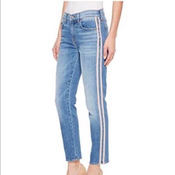 High waist ankle skinny with pink frill strip - NWT - Picture 5 of 6